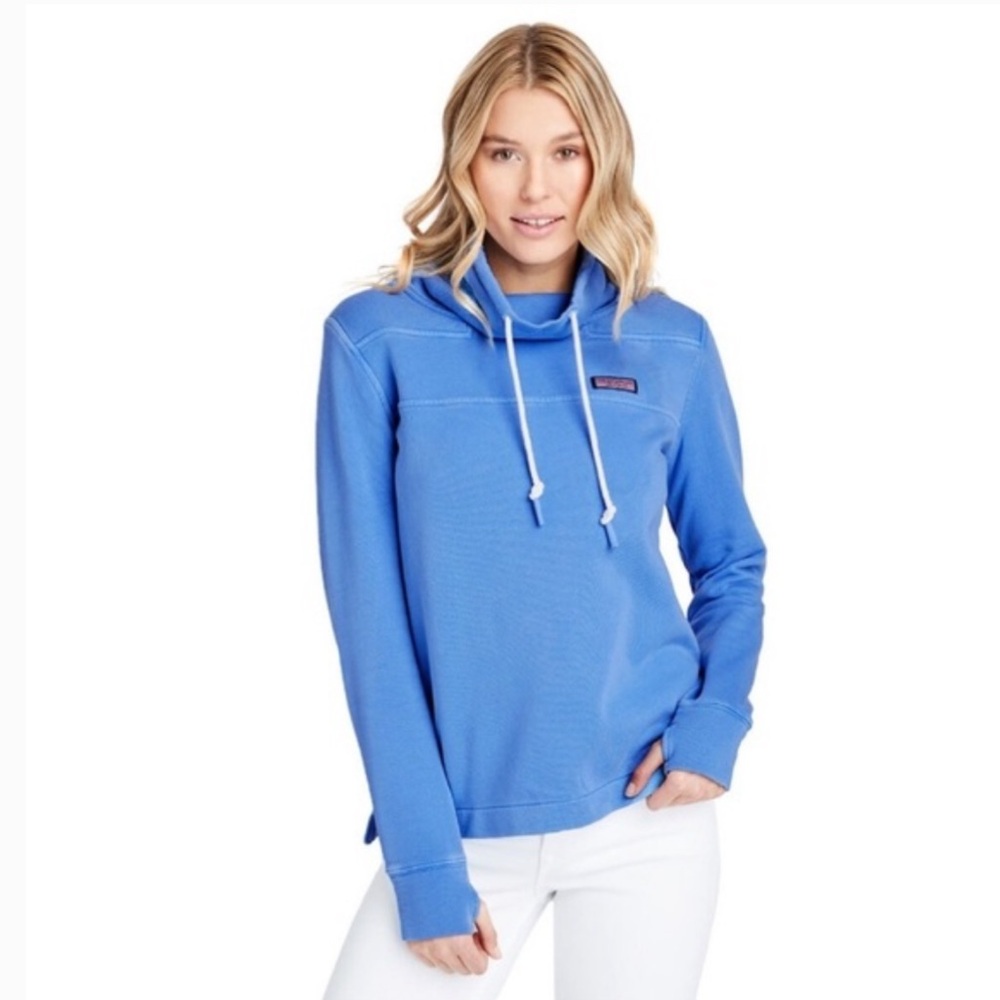 Vineyard Vines Light Blue Pullover Funnel Neck Sweatshirt